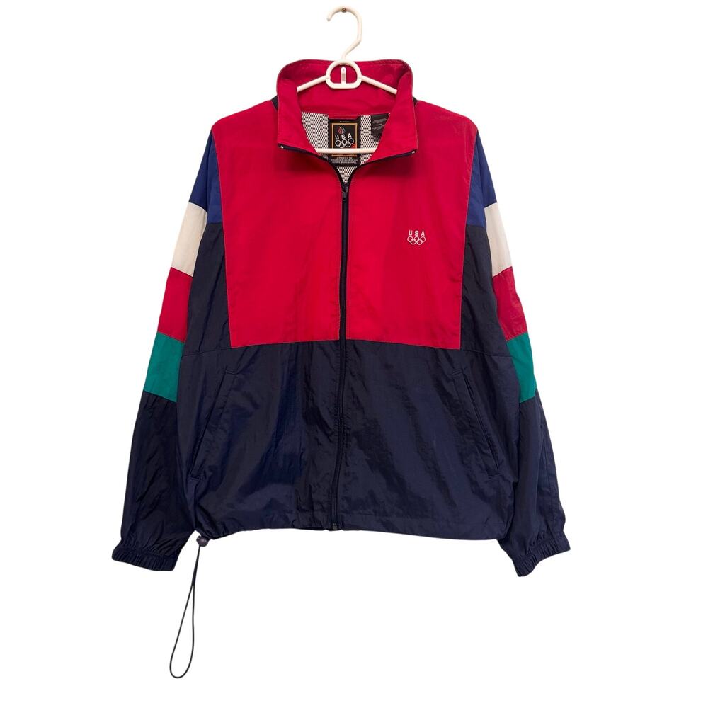 VTG 90s JC Penny USA Olympics colorblock nylon windbreaker jacket team USA